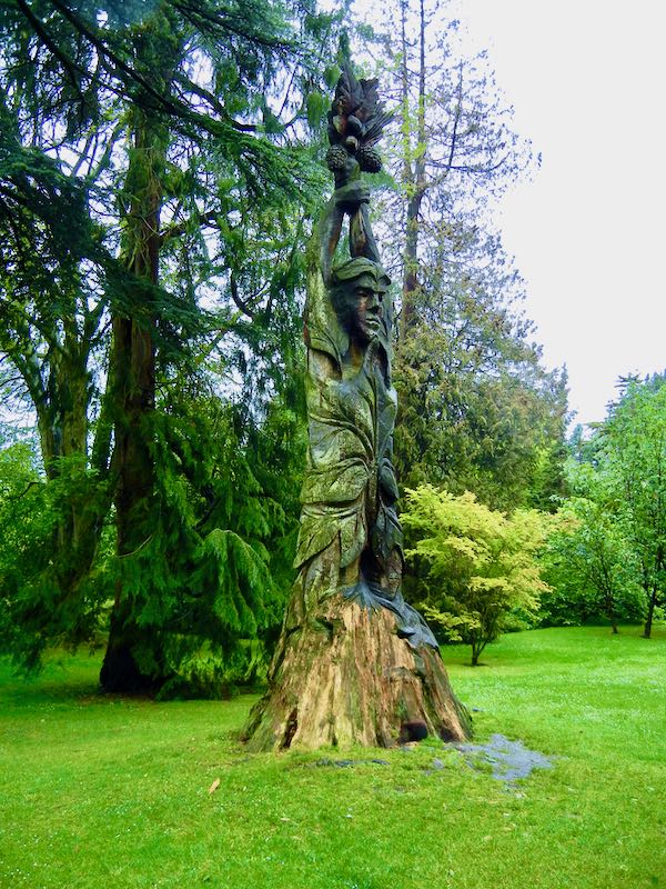 The sculpture at Botanical Gardens at Victoria Park in Bath, UK